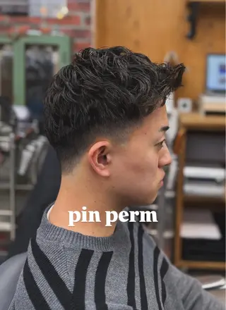 ショート パーマ メンズ TNB tokyo所属・メンズパーマカット ブリーチ渋谷トモヤのヘアスタイル