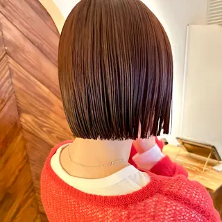 ミディアム カラー 🤎ono/ 切りっぱなしボブ🤎のヘアスタイル