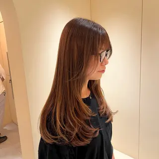 ロング カラー ナミ🩶暗髪/暖色 ❤️/透明感/縮毛のヘアスタイル