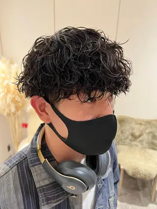 ショート パーマ メンズ 波巻きスパイラルパー マ/シャドウパーマ駿のヘアスタイル
