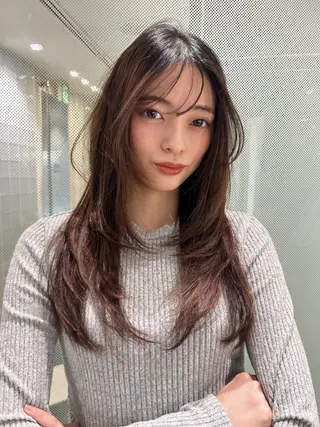 ロング 高山沙来/ストレート パーマ特化/縮毛矯正のヘアスタイル
