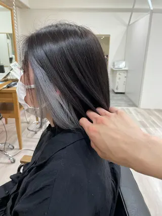 カラー レイヤー/くびれ/ 縮毛/チェレ金剛のヘアスタイル