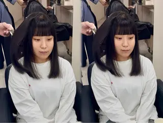 ミディアム 🫧とぅるん艶髪🫧 透明感カラー×猿渡のヘアスタイル