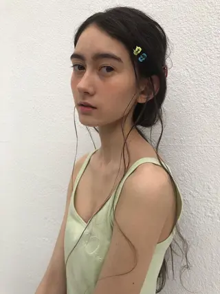 ロング カラー パーマ ヘアアレンジ eri kinjoのヘアスタイル