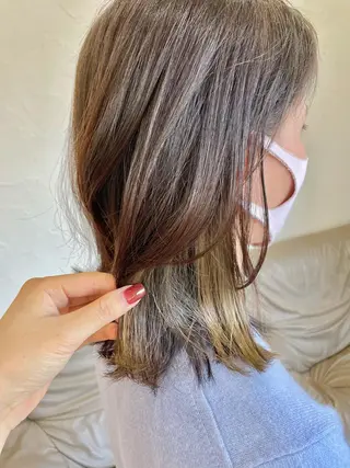 ミディアム カラー FELICE of hair 田口千尋のヘアスタイル