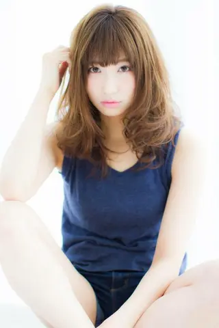 セミロング ロング カラー パーマ 内藤 達也のヘアスタイル