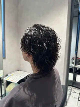 ミディアム パーマ ヘアアレンジ メンズ メンズヘア静岡 ✂︎Ryuheiのヘアスタイル