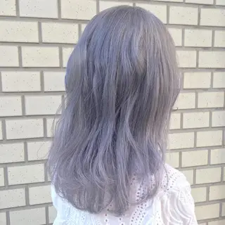 セミロング カラー パーマ ヘアアレンジ ハイトーン特化🤍 浦住のヘアスタイル