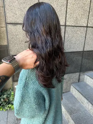 ロング カラー パーマ 早瀬裕之 パーマのヘアスタイル