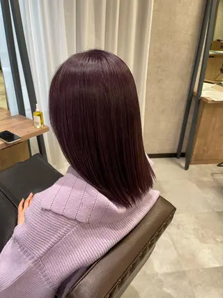 セミロング カラー 髪質改善・縮毛矯正 💎ASUKAのヘアスタイル