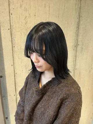 ミディアム カラー ヘアアレンジ ボブ×艶カラー 特化・リクト💥のヘアスタイル
