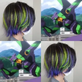 ショート カラー 派手髪/ハイトーン/ エクステ✨ユウキのヘアスタイル