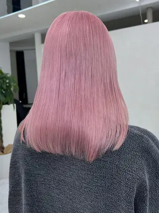 カラー セミロング デザインカラーEir 茶屋町/田村のヘアスタイル