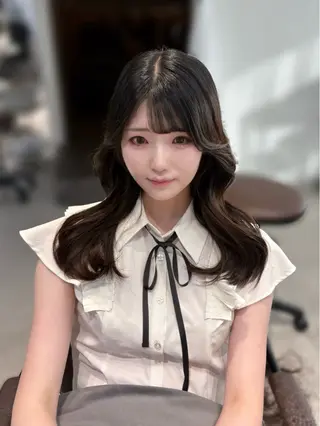 ロング ninaアイドル前髪 ×透明感🎀のヘアスタイル