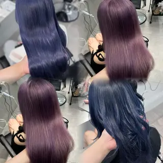 ロング カラー ハイトーン デザインカラーのヘアスタイル