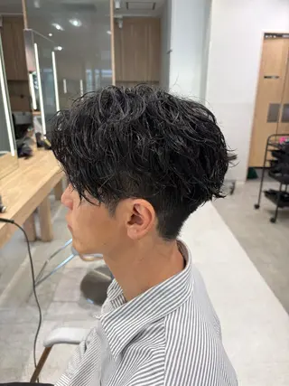 パーマ メンズ 縮毛矯正& 透明感カラー✨レオのヘアスタイル