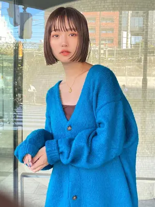 ショート ✨透明感カラー/縮毛 恵比寿HAYATO✨のヘアスタイル
