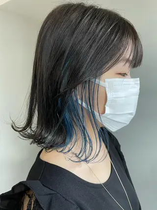 ミディアム カラー 心斎橋韓国ボブ 好原良真のヘアスタイル