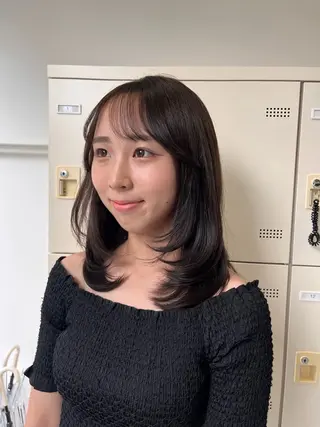 セミロング ♡ナチュラルガーリー ♡ベージュ♡RINAのヘアスタイル
