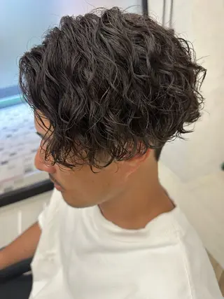 ミディアム パーマ メンズ 💈メンズ特化 美容師サキ💈のヘアスタイル