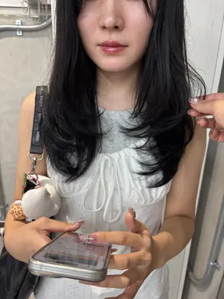 セミロング カラー Halo所属・玖須　綾音 /柔らかい海外ヘア♡のヘアスタイル