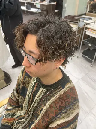 ショート パーマ メンズ 🌻メンズカット 落合諒🌻のヘアスタイル
