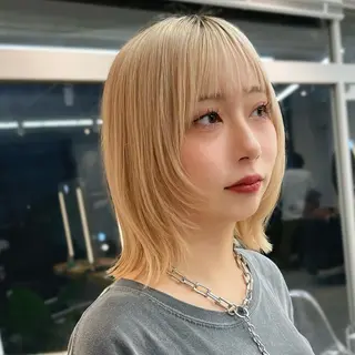 ミディアム Misaki /ボブ/縮毛矯正のヘアスタイル