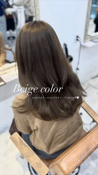 ミディアム mareka/顔周り /透明感カラー🤍のヘアスタイル