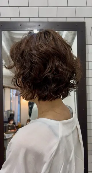 ショート 紙屋町ショート /ボブ　パーマ河内蓮のヘアスタイル