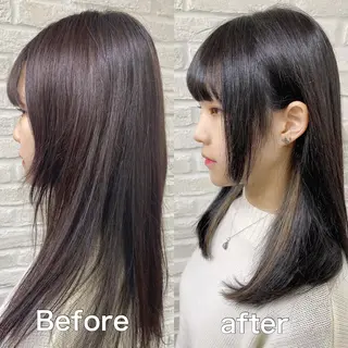 セミロング 前地 麻衣のヘアスタイル