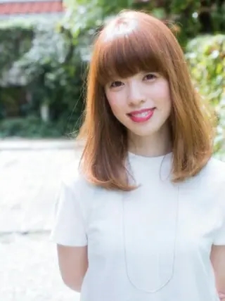 ミディアム セミロング カラー パーマ 髪質改善サロン✨OR ANGE⭐️STARのヘアスタイル