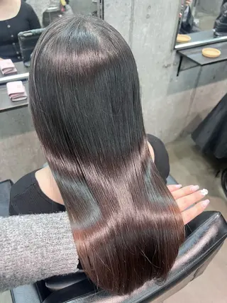 ロング パーマ 透明感カラー ✨ 韓国艶髪💗菅原のヘアスタイル