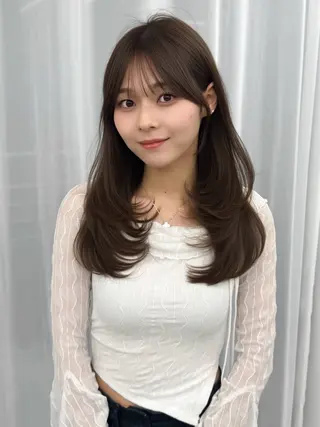 セミロング カラー ヘアアレンジ 顔周り&ミディアム 特化/池袋/kokiのヘアスタイル