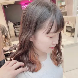 ミディアム カラー ヘアアレンジ メンズ キッズ お悩み解決美容師 💐AMIのヘアスタイル