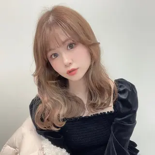 ロング カラー ninaアイドル前髪 ×透明感🎀のヘアスタイル