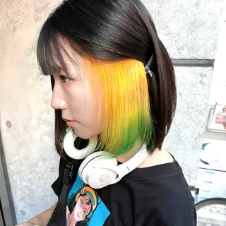 ショート カラー 癖毛救済✂️ボブ /髪質改善ストレートのヘアスタイル