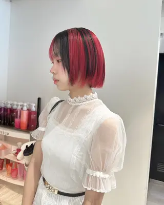 カラー kanta 梅田 韓国ハイトーンのヘアスタイル