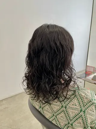 セミロング パーマ 芳賀 風斗のヘアスタイル