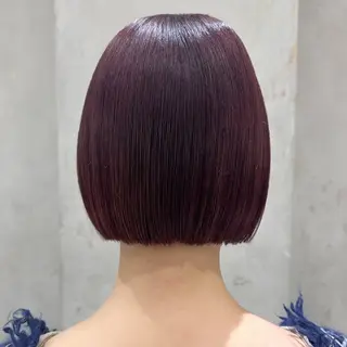 ミディアム カラー ボブ　フレンチボブ/ レイヤー縮毛Yukiのヘアスタイル