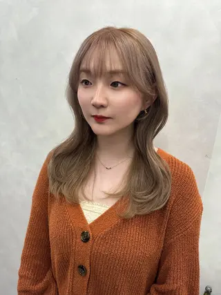 セミロング カラー 盛れる顔周りカット ♥️韓国ヘア"ちぇるのヘアスタイル