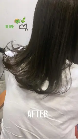 セミロング カラー ヘアアレンジ 髙塚碧🇰🇷 韓国ヘア🎗️のヘアスタイル