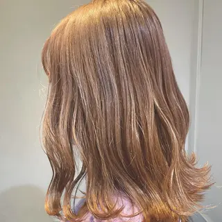 セミロング カラー ヘアアレンジ ハイトーンピンク🍑 ブリーチ🍑RINAのヘアスタイル