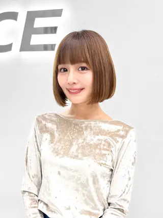 ミディアム カラー ヘアアレンジ 縮毛矯正🤍 盛れるボブ/ひかりのヘアスタイル