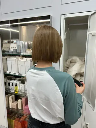 ショート ハルカ 縮毛矯正 カットモデル募集中のヘアスタイル