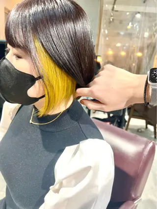ミディアム カラー ヘアアレンジ 🌈インナーカラー ‘ショウマ’🌈のヘアスタイル