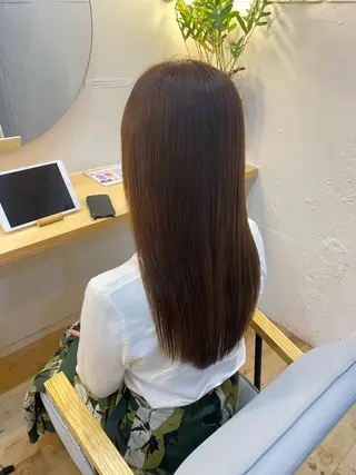 ロング パーマ 艶カラー／ストレート かとうゆうき🍯のヘアスタイル