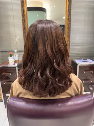 ミディアム 大人可愛い♡コテ巻き パーマ🌼杉田 萌恵のヘアスタイル