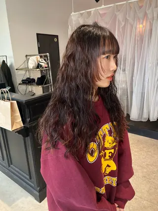 ロング パーマ 藤井 貴美子のヘアスタイル