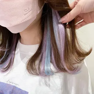 ミディアム 横浜🍒ルーツカラー エクステ／RIEのヘアスタイル