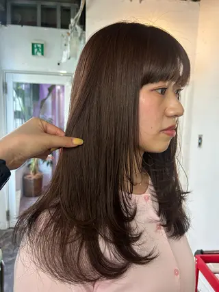 ロング カラー maho/垢抜け カラーパーマメイクのヘアスタイル